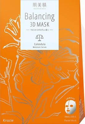 Kracie Hadabisei Balancing 3D Mask 3 Sheets calendula moisture serum - Image 1 of 4