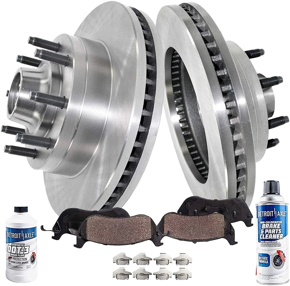 Front Disc Rotors Ceramic Brake Pads for 2008-14 Ford E-150 E-250 E-350 E-450 SD - Image 1 of 1