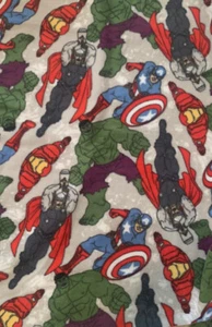 Fleece Fabric Scraps Avengers super Hero~Sewing Crafts Lot #38~2 Pcs. - Picture 1 of 2