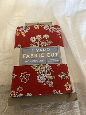 Waverly Inspirations Cotton Small Floral Red Color Sewing Fabric 1 yard 36x44 - Image 1 of 4