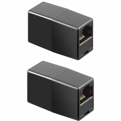 2 Stück CAT6 RJ45 Kupplung Adapter PatchKabel Verlängerung LAN DSL ISDN Netzwerk - Bild 1 von 4