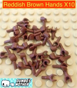 LEGO Minifigure Hands Reddish Brown 10 hands Equals 5 Pair NEW X10 - Picture 1 of 1