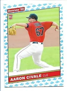 Aaron Civale 2020 Panini Donruss Retro 1986 Baby Shark Rookie #254 RC - Foto 1 di 2