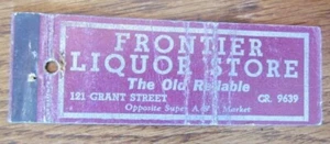 FRONTIER LICOR STORE CUBIERTA COMPLETA MATCHBOOK -F10 - Imagen 1 de 1