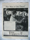 Feuilles publicitaires originales vintage années 1940 Pepperell Her Man is « Out There » Seconde Guerre mondiale