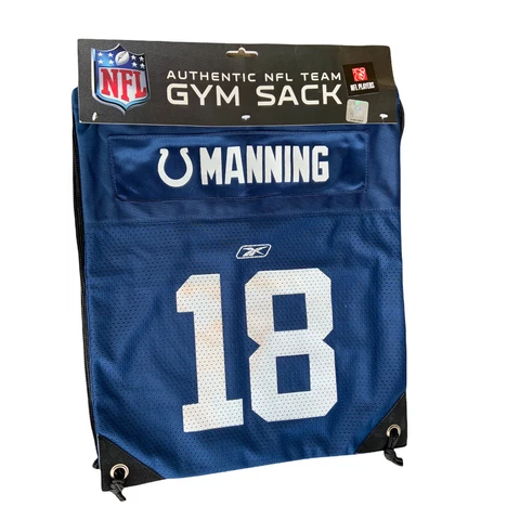Authentic NFL Team Players Gym Sack Backpack Drawstring Bag-Manning #18 Colts Cover