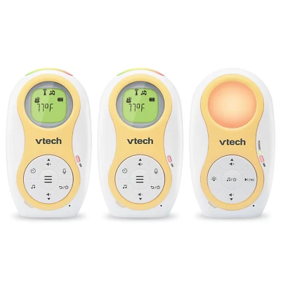 VTech 2 Parent Unit Audio Baby Monitor 1500 ft Range with Nightlight DM1215-2 银色 — 第 1/4 张图片