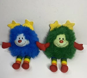 2 Vintage RAINBOW BRITE SPRITES Plushes-Blue CHAMP & Green LUCKY Hallmark 1983 - Picture 1 of 13