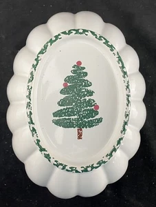 Esponja verde Furio vintage árbol de Navidad ovalado molde de cerámica molde de gelatina/pastel  - Imagen 1 de 5