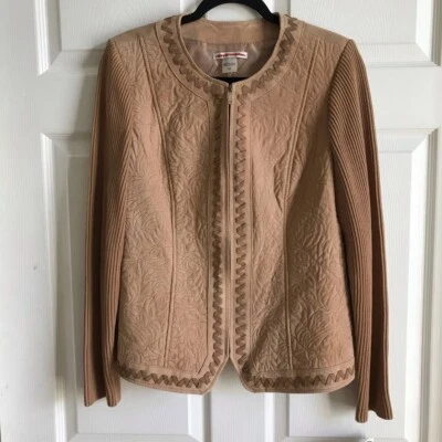 NWT Peter Nygard Leather Cardigan Jacket / M - Image 1 of 4
