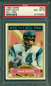 1980 Topps Football #520 Dan Fouts San Diego Chargers All-Pro HOF PSA 8 NM-MINT