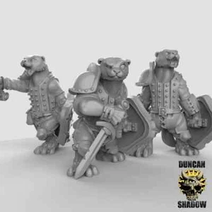 Otter-folk Knight Miniatures by Duncan Shadows, Dnd Miniature - Picture 1 of 5