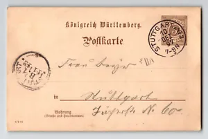 Wurttemberg 1897 3pf Postal Card Used - Z13540 - Picture 1 of 2