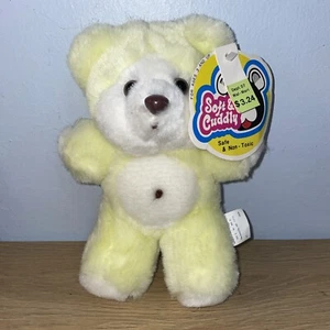 Vintage Walmart pastellgelb Baby Teddybär Stofftier Plüsch Bauchnabel 8 Zoll Rarität - Bild 1 von 3