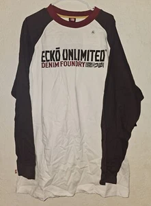 NWT Vintage Ecko Unltd Knit Long Sleeve Shirt XXL Brown Sleeves Y2K Streetwear - Picture 1 of 4