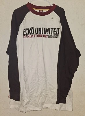 NUEVO CON ETIQUETAS Camisa De Colección Ecko Unltd Tejida Manga Larga XXL Marrón Mangas Y2K Streetwear Foto 1 de 4