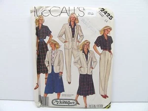 McCall's 2425 1980's Misses Skirt Pants Shirt Jacket Size 14 Sewing Pattern #102 - Picture 1 of 6