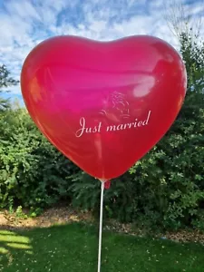 Herzballon beidseitig bedruckt "Just married" -Herz 30cm in ROT 20 Stk - Bild 1 von 5