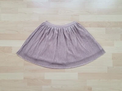 Minirock festlich mit Falten rosé silbern schimmernd in Gr. S von C&A - Bild 1 von 4