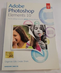 Adobe Photoshop Elements 10 for PC, Mac New Sealed, unopened software NIB - Picture 1 of 7