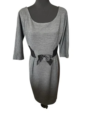 Vestido Vaina Milly NY Mezcla Lana Seda Para Mujer Gris Lazo Carrera Cóctel Fiesta M Foto 1 de 4