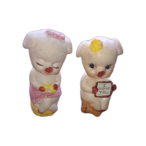 ¿Japón ocupado? Mini estatuilla de cerámica de 3" de colección. "Te amo" y 2º cerdito - Imagen 1 de 3