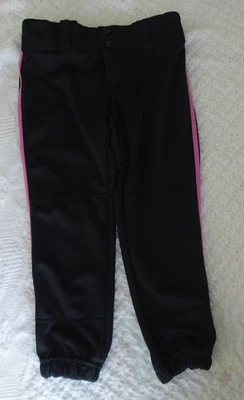 Girls Champro Youth M Medium Softball Pants Black Pink Pinstripe VGUC - Image 1 of 2
