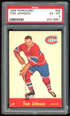Parkhurst Hockey 1955-56 PSA 6 Tom Johnson Montreal Canadiens #49 Foto 1 de 2