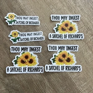 Lot d'autocollants Tu peux ingérer un sacoche de Richards - Tournesols - Lot de 5 - Photo 1/9