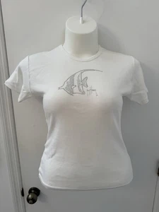 Guy Harvey Bling Angel Fish T-Shirt Damen Medium M weiß - NEU siehe Beschreibung - Bild 1 von 15