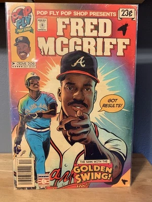 Impresión artística Pop Fly Pop Shop Fred McGriff Golden Swing Atlanta Braves Foto 1 de 2