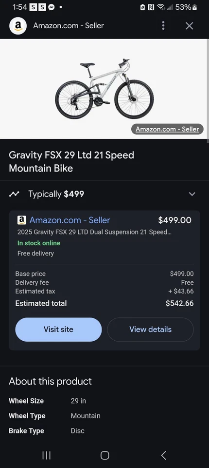 Gravity Moutain Bike 250 - Image 1 of 1
