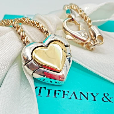 Tiffany & Co. Collana Puzzle Cuore 16" Elsa Peretti Oro Argento 21,8g - Immagine 1 di 4
