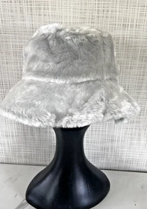 Fischerhut Sprigs Wende Kunstfell Sherpa Eisgrau Silber Creme NEU BxR - Bild 1 von 5