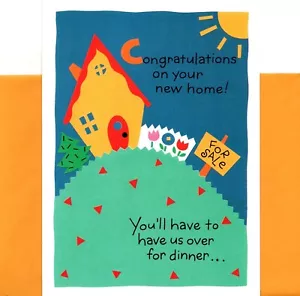 Tarjeta de felicitación divertida de felicitación nueva casa rota sin dinero ni comida actual - Imagen 1 de 3