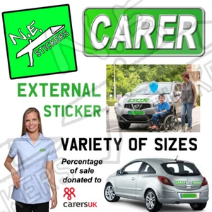 Government CARER STICKER car bumper moped motorbike CARE sector keyworker NHS - Picture 1 of 3