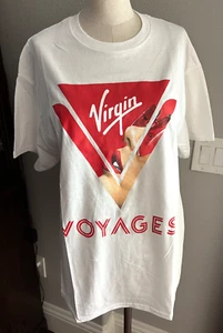 NEU Virgin Voyage T-Shirt CRUISE Hottie rote Lippen sexy Matrose Top Größe M 40" Brustumfang - Bild 1 von 12
