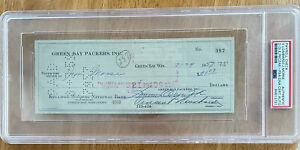 Vince Lombardi Signed/Autograph Payroll Check (Jim Morse) PSA/DNA - GB Packers