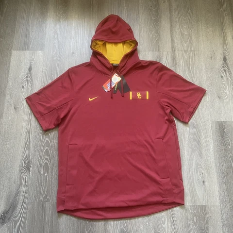 Nike NCAA USC Trojans On Field Football Short Sleeve Hoodie CT5589-698 Men Sz XL Cover