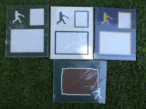 PICTURE FRAMES 4 LOT 8x10 CARDBOARD BASEBALL THEME NEW - Picture 1 of 7