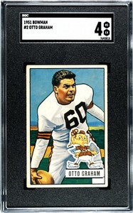 1951 Bowman Football Card #2 Otto Graham SGC 4 VG/EX HOF Cleveland Browns