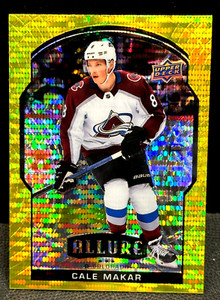 Cale Makar 2020-21 Upper Deck Allure Yellow Taxi Parallel SP Card #6 Avalanche