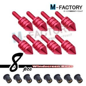 TORNILLOS DE PARABRISAS PUNTA ROJA 8 Kit Ajuste Yamaha YZF R6/1 YZF600R R6S XJ600 - Imagen 1 de 2