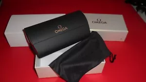 Omega BLACK Eyeglasses Sun Glasses Case and Sack Bag Authentic New - Picture 1 of 9