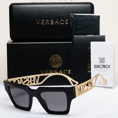 Versace Sunglasses Polarized Black Gold Square Grey MOD VE 4431 GB1/81 50mm - image 1 of 4