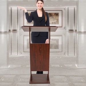 Modern Wood Podium Conference Pulpit Podium Speech Church Lectern Stand 47.7" - Picture 1 of 23