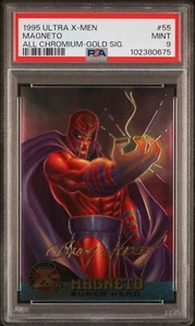 1995 ULTRA X-MEN ALL CHROMIUM 55 MAGNETO GOLD SIGNATURE - PSA 9 - Picture 1 of 2