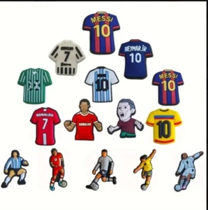 15pcs Set Soccer Themed Shoe Charms For Clogs Slides Crocs Garden Shoes MESSI - Picture 1 of 4