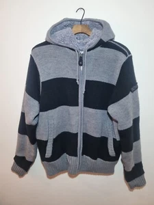 Schott NYC Stripe Fleece Jacket Mens Size UK L - Picture 1 of 14
