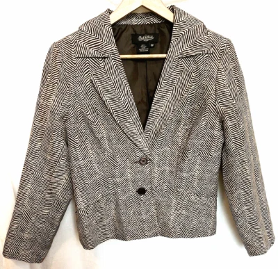 Peck & Peck Womens Zebra Print Crop Silk Blazer  Size 10 P Career Office Preppy - Image 1 of 4